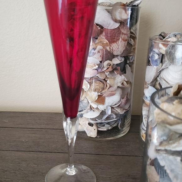 * EUC Pottery Barn Red Tulip Champagne 6 - Picture 4 of 7